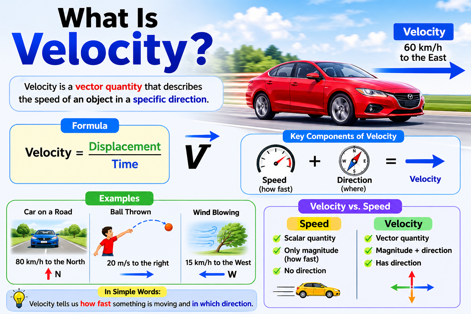 What Is Velocity? Definition, Formula, Types