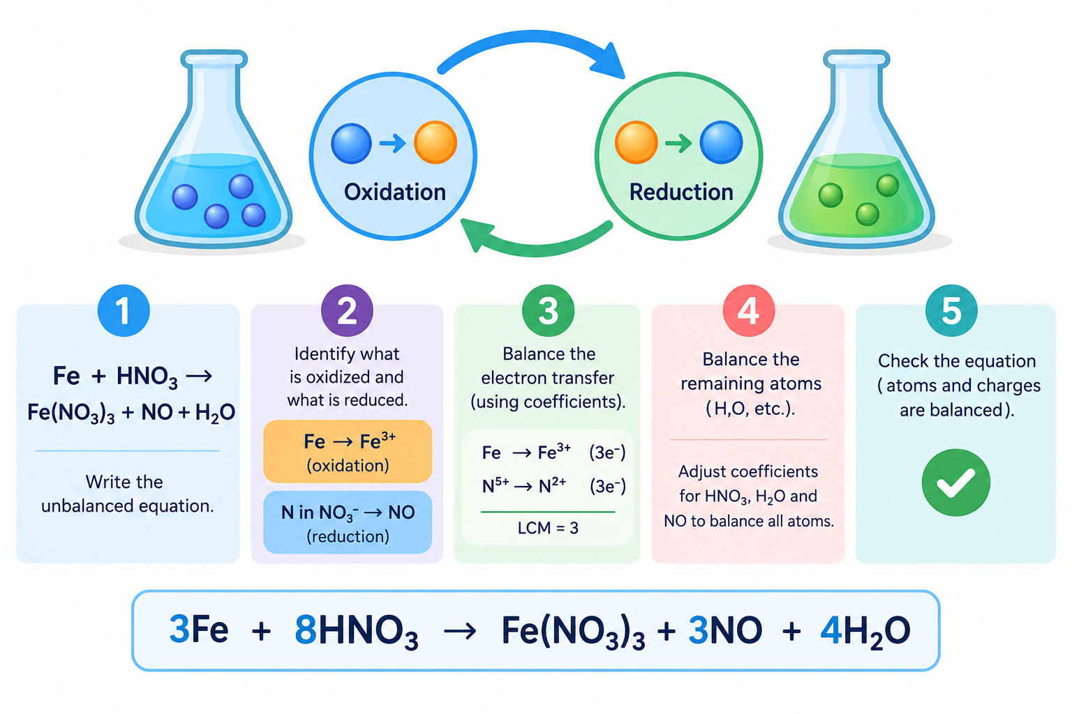 How to Balance Redox Reactions Step-by-Step